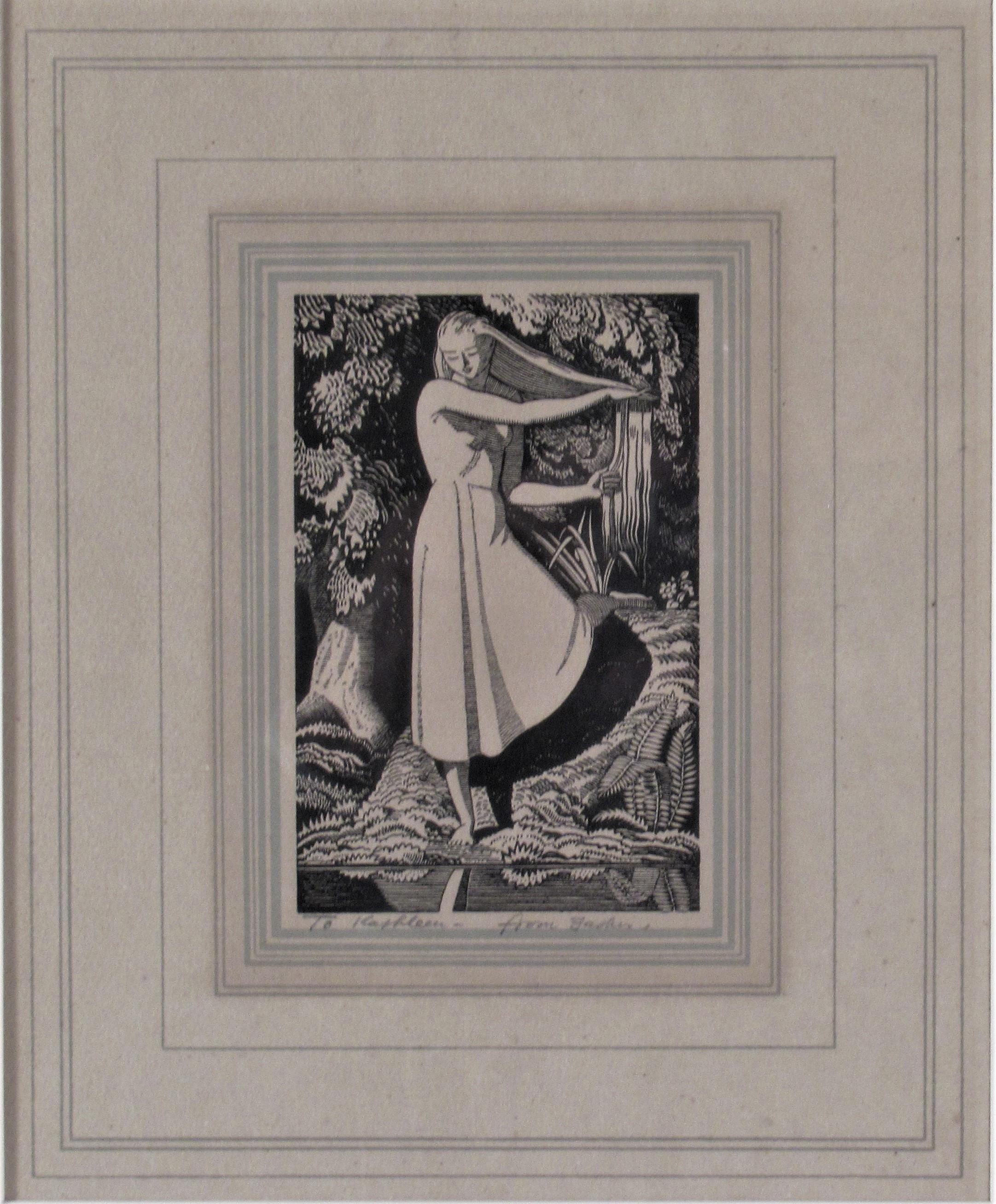 Girl on the Front of a Pond - Print by Rockwell Kent
