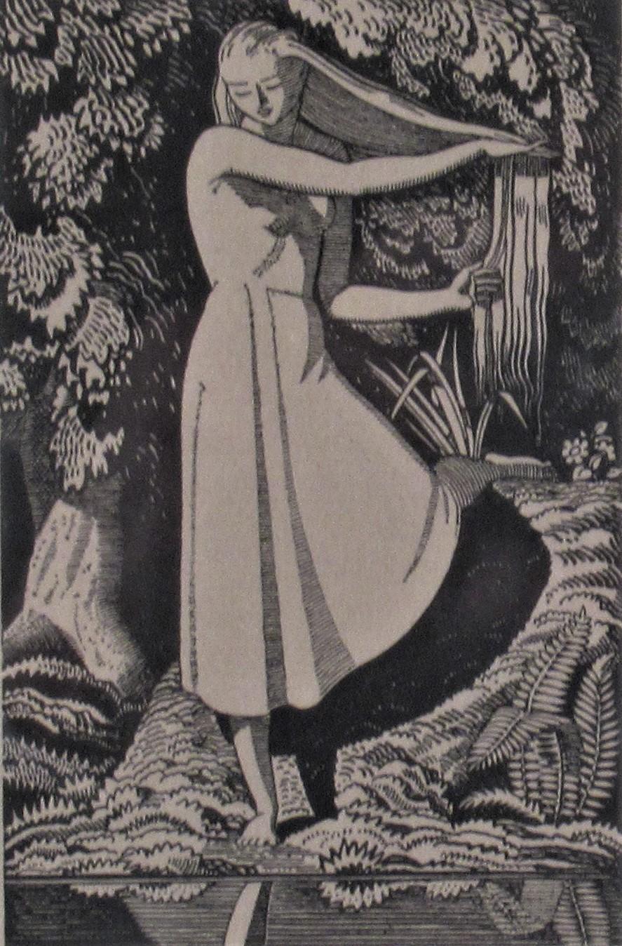 Girl on the Front of a Pond - American Modern Print by Rockwell Kent