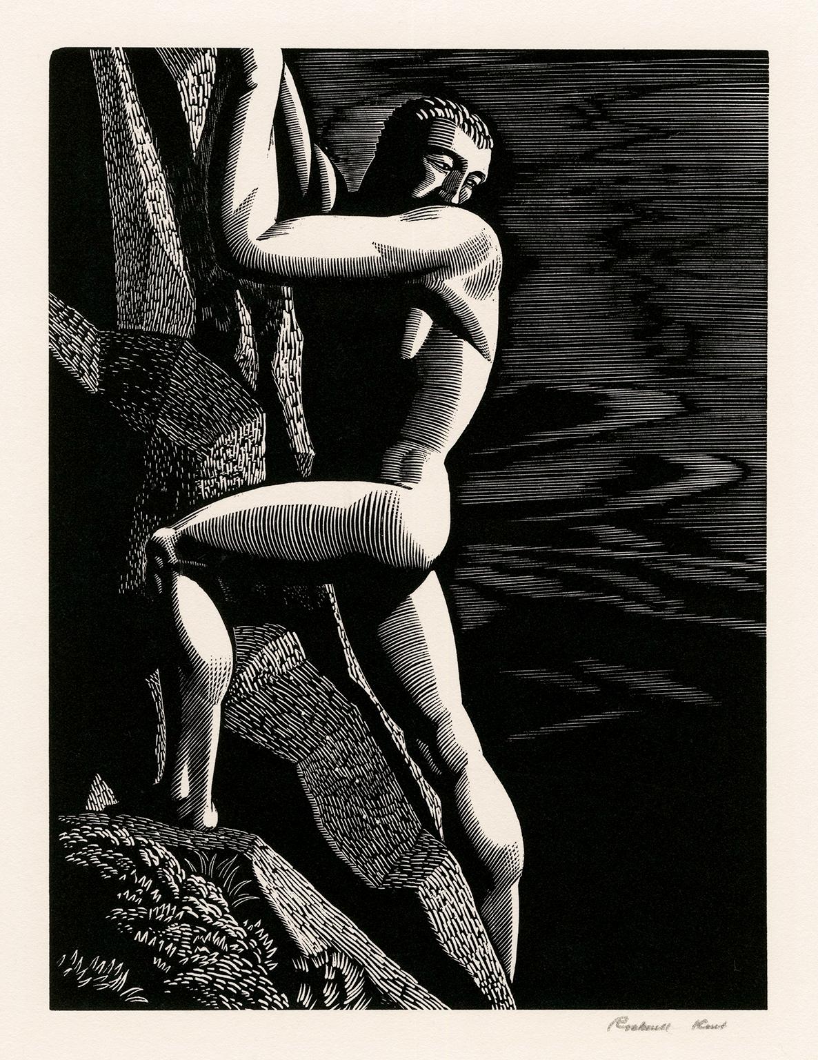 Rockwell Kent Nude Print - 'Mountain Climber' — 1930s American Modernism
