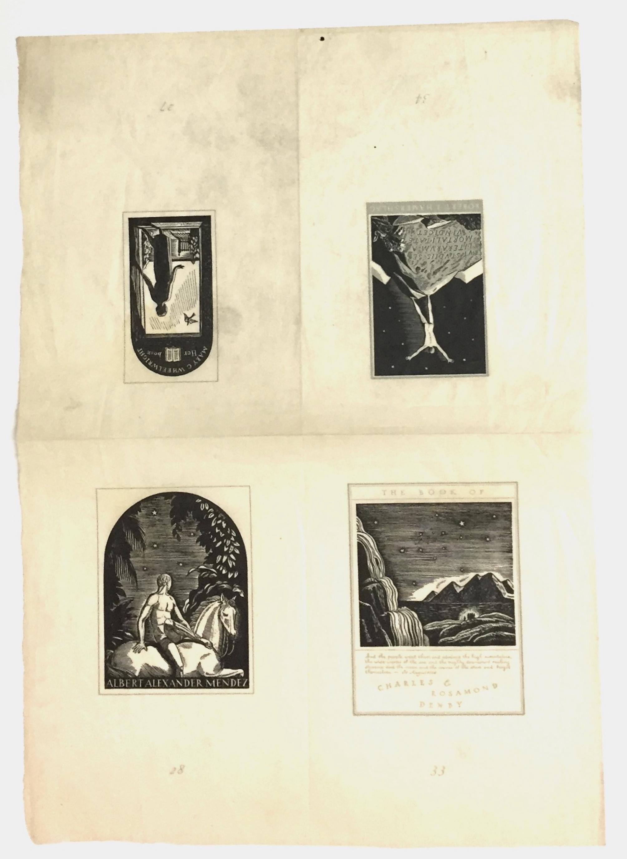 Rockwell Kent, Four Bookplates (on one sheet)