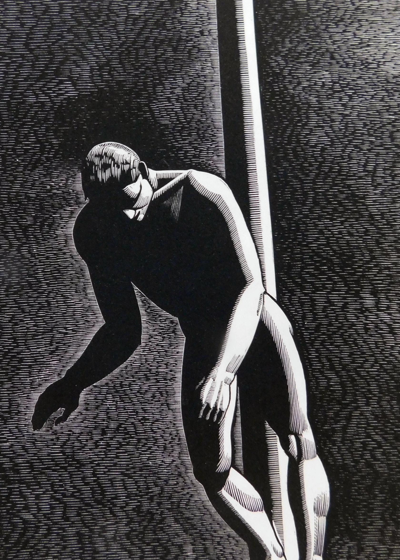 Rockwell Kent Original Wood Engraving, 1931 - Diver For Sale 3