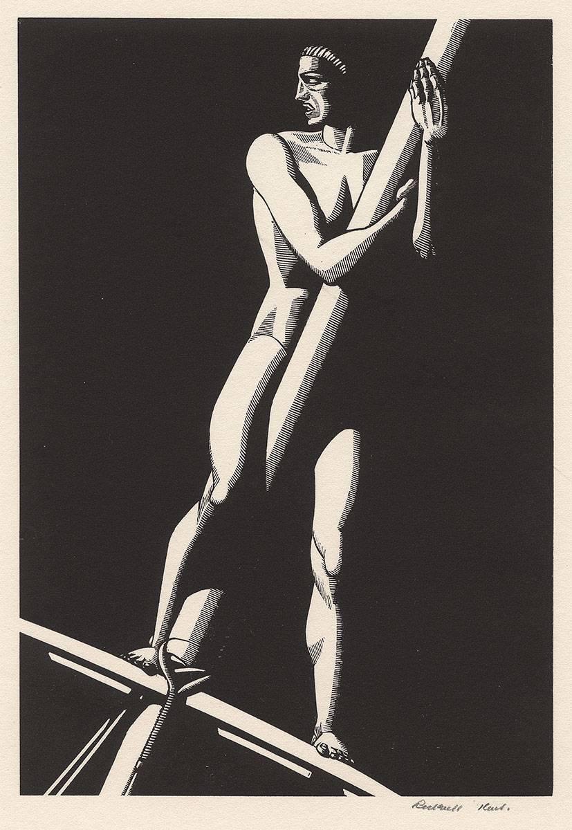 Rockwell Kent Nude Print - The Lookout