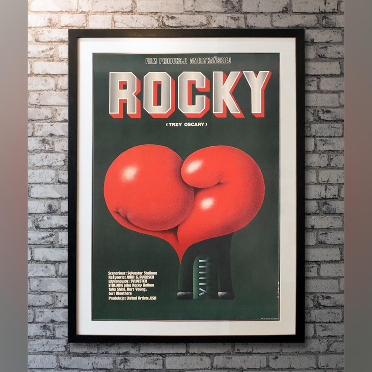 Polish Film Poster designed by Edward Lutczyn for the film that made Stallone an icon and spawned five sequels. A small time boxer gets a once in a lifetime chance to fight the heavyweight champ in a bout in which he strives to go the distance for
