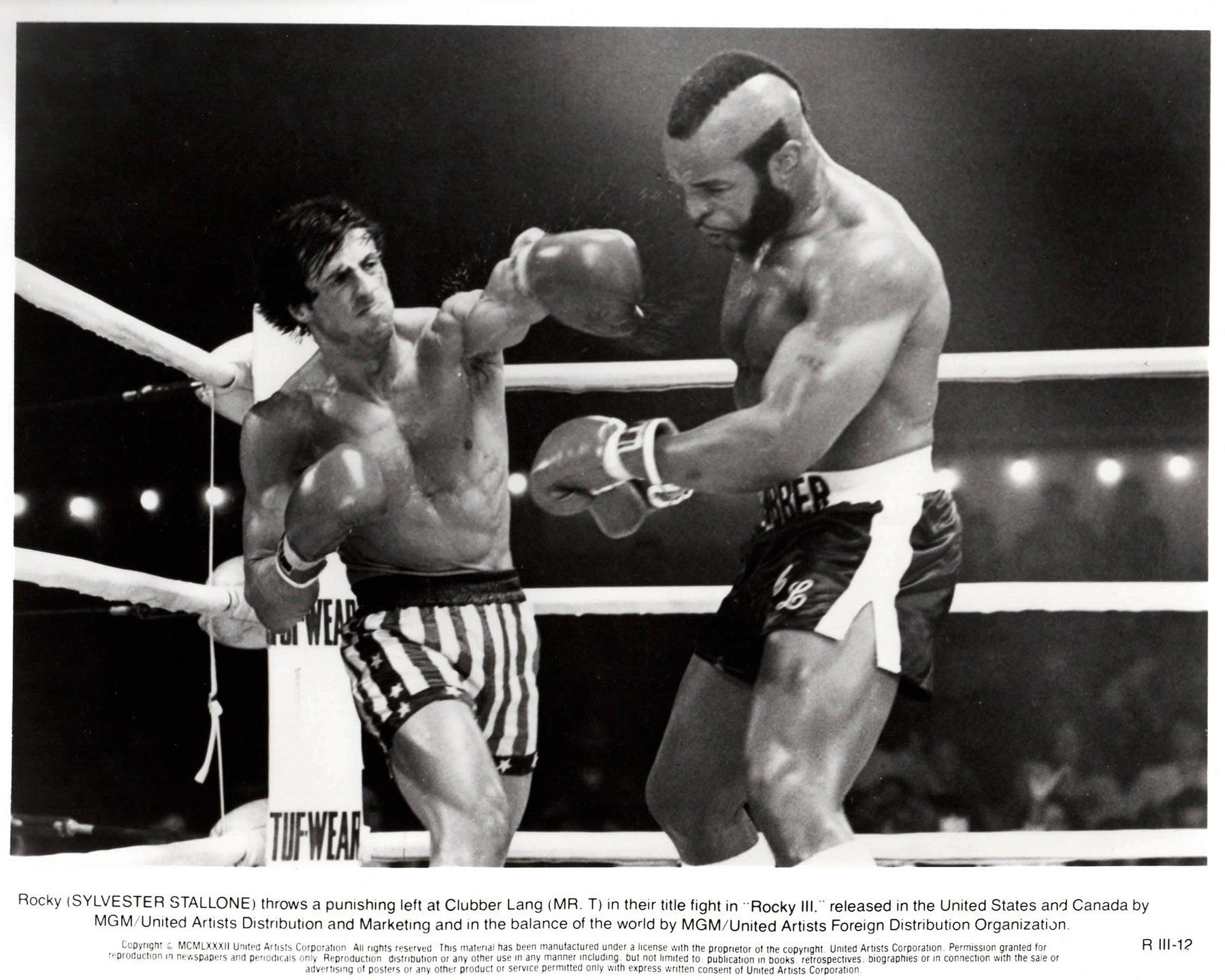Papier Rocky 3 1982 Publicity Film Movie Press Still Framed en vente