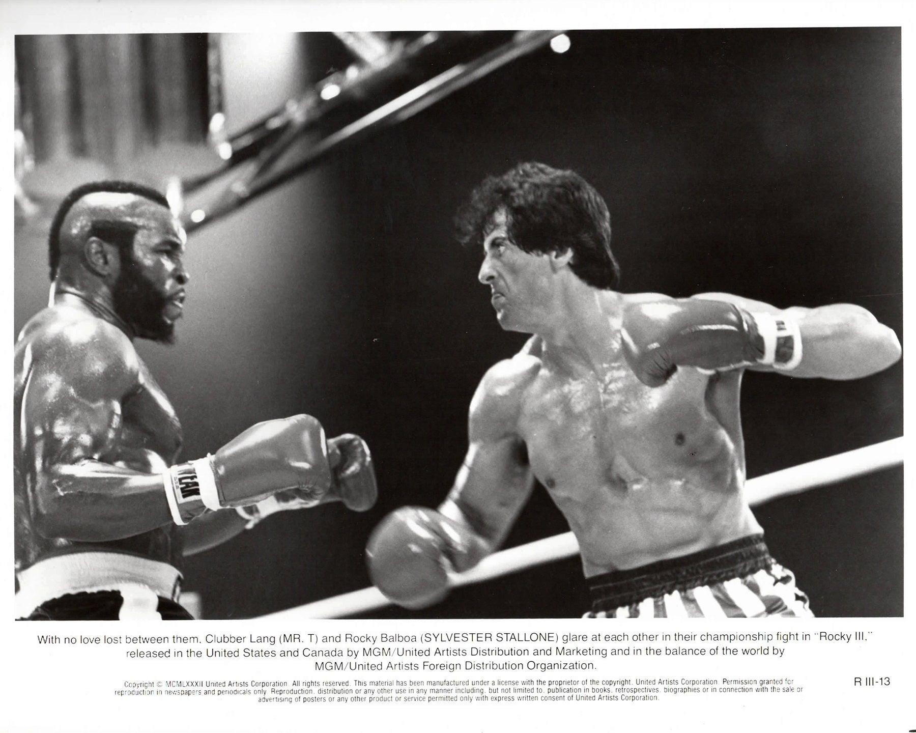 Papier Rocky 3 1982 Publicity Film Movie Press Still Framed en vente