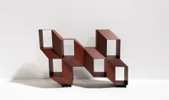 Rocky Credenza Painted Metal, Old Red