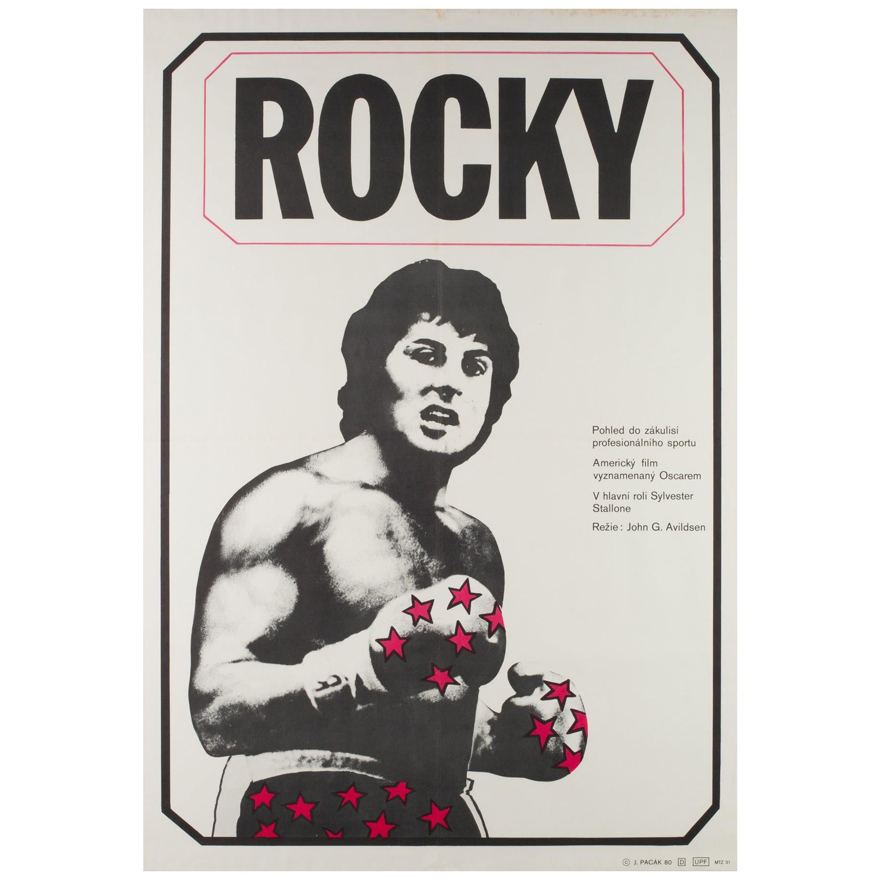 Rocky Czech Film Movie Poster, Jan Antonin Pacak, 1980 Vintage Rare