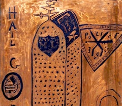 God Machine, hand-inscribed copper sheet, black ink