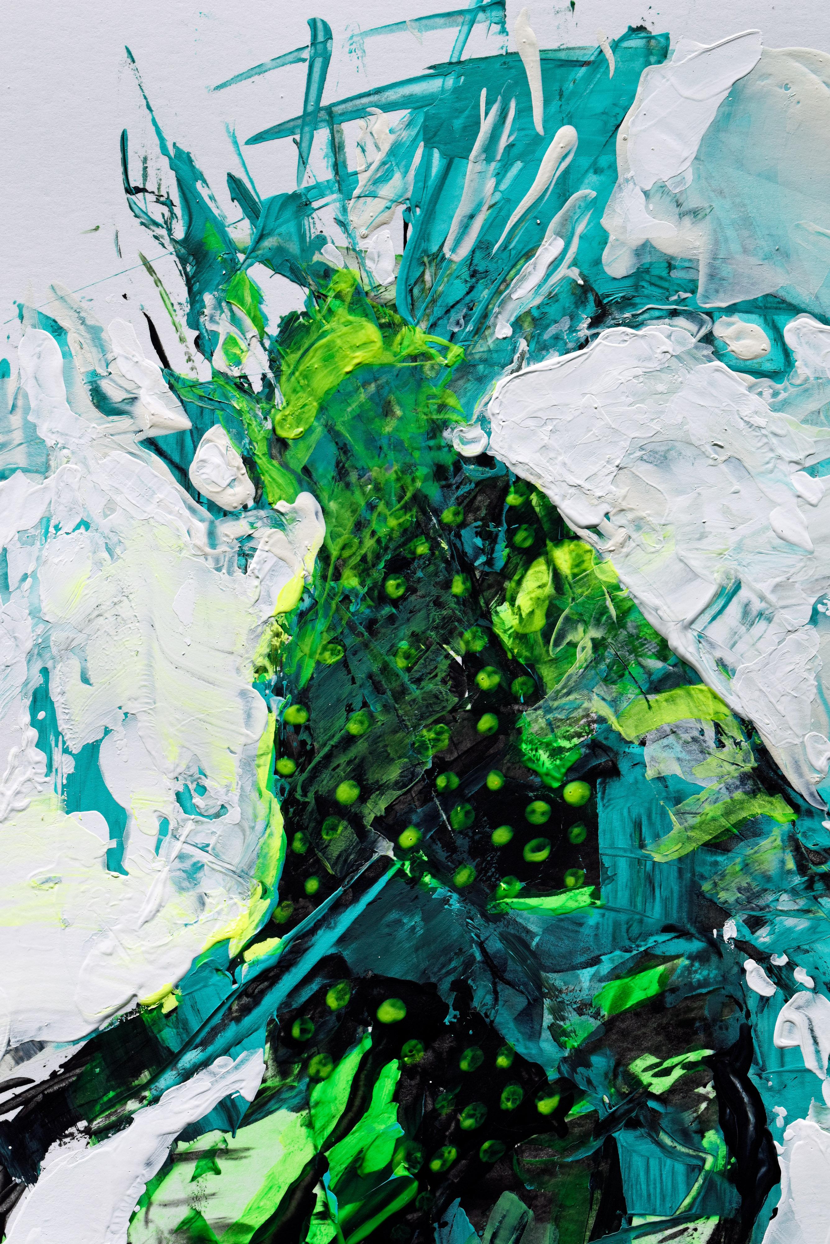 Danzatore Sciamano dai Piedi Blu - Painting di Rocky Hawkins
