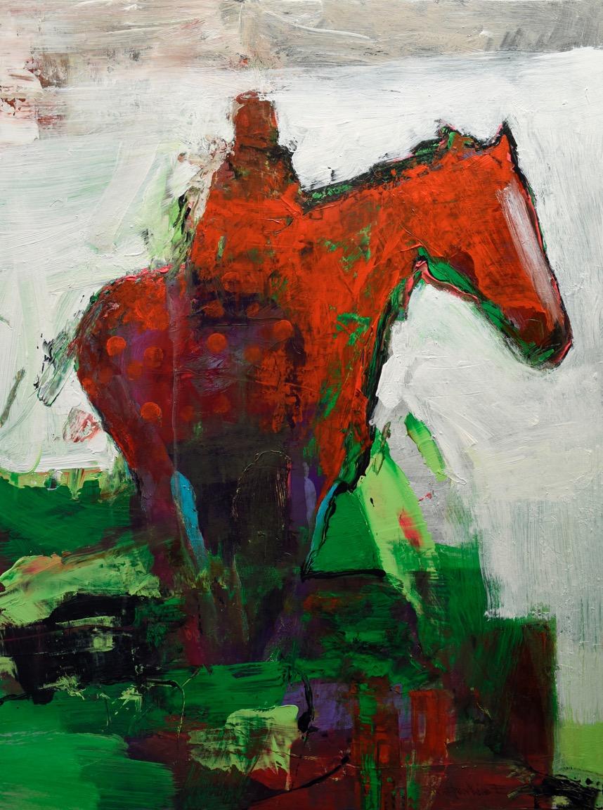 Rocky Hawkins Figurative Painting - Electric Horseman - Knows What Happens