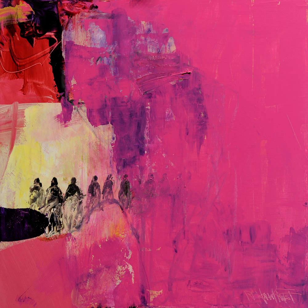 Figurative Painting di Rocky Hawkins - Dissolvenza in rosa