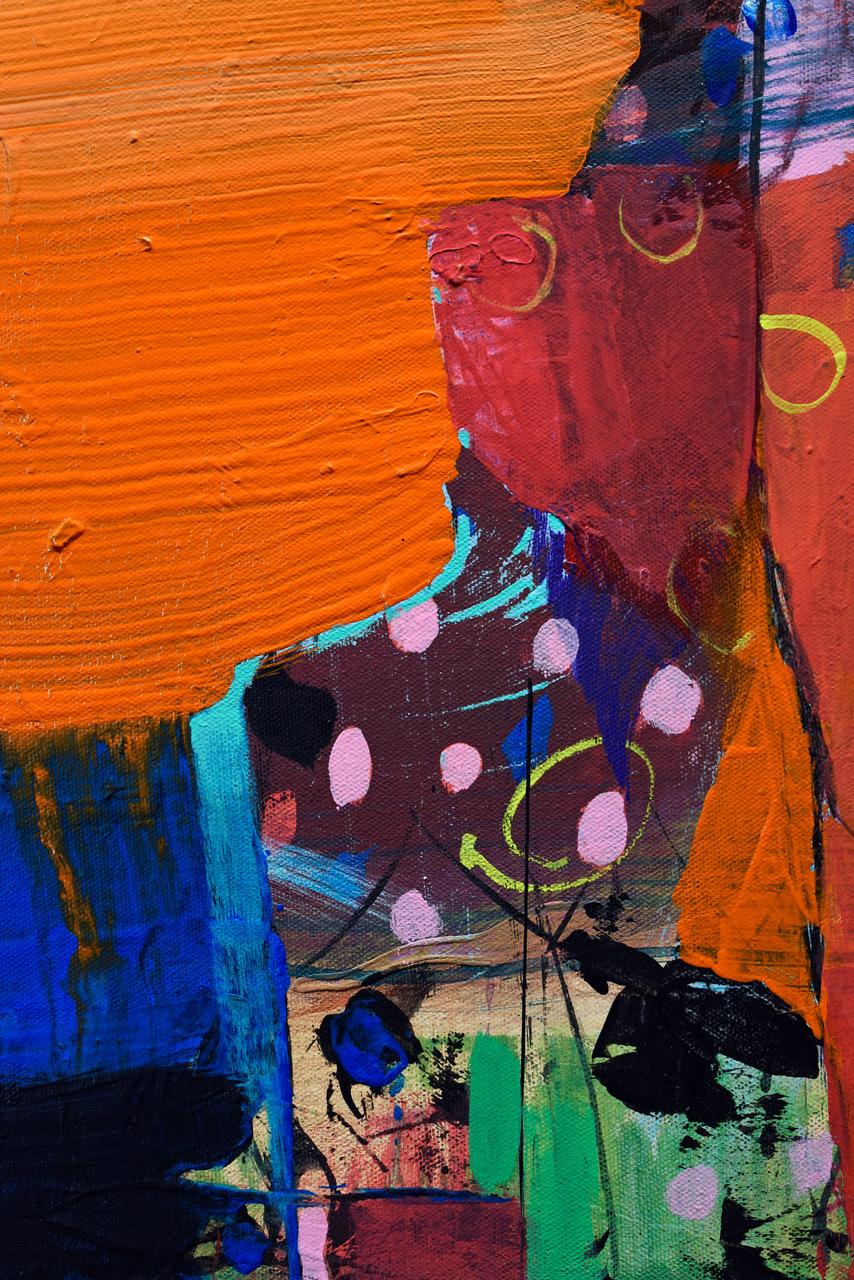 Corsa all'arancia - Abstract Painting Nero di Rocky Hawkins