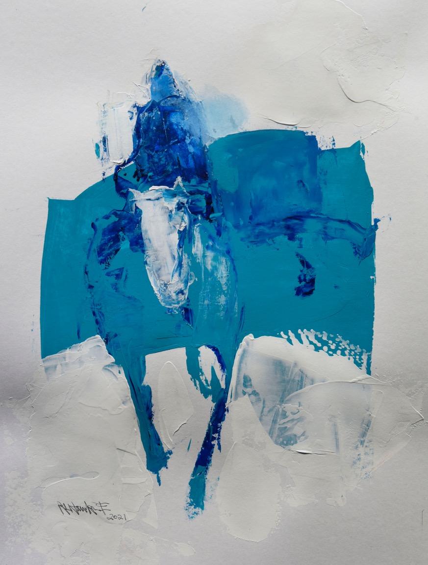 Rocky Hawkins Abstract Painting - Passing by Blue