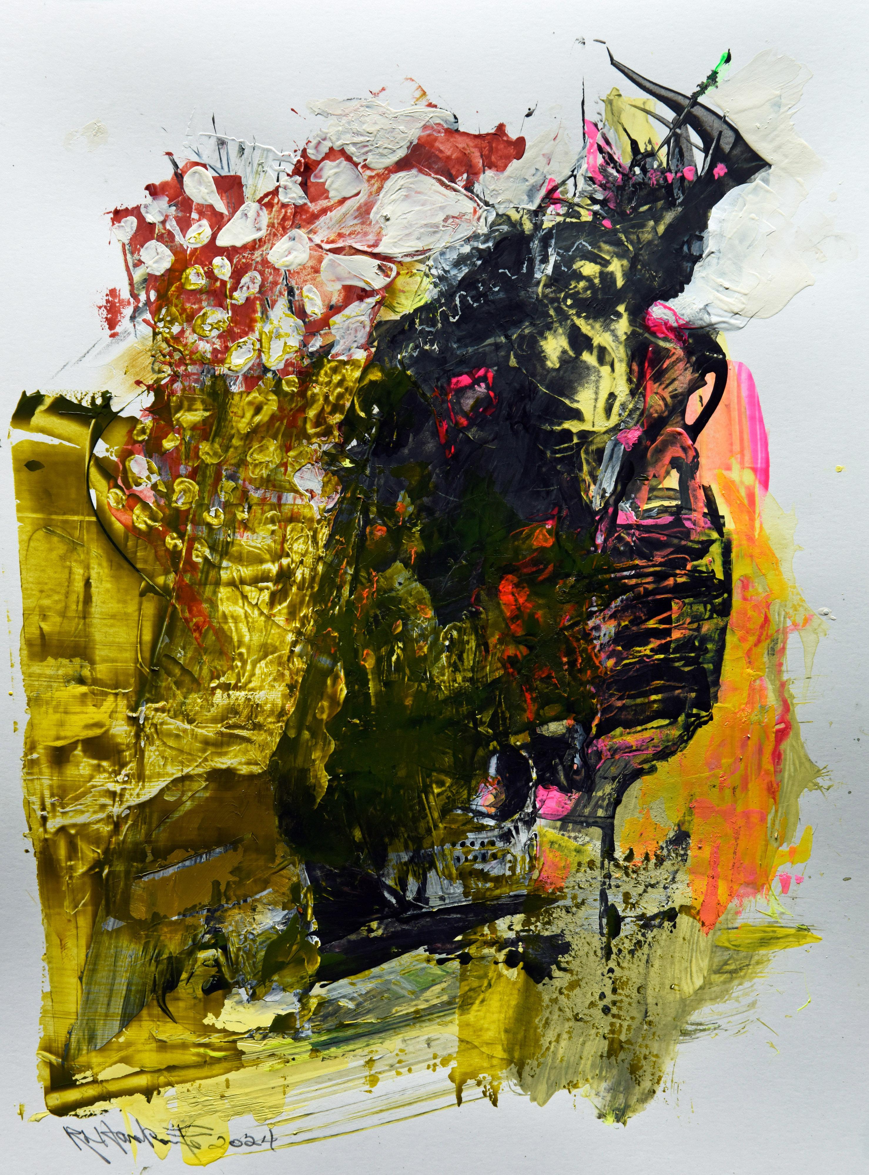 Animal Painting di Rocky Hawkins - Il gatto dello sciamano sull'albero