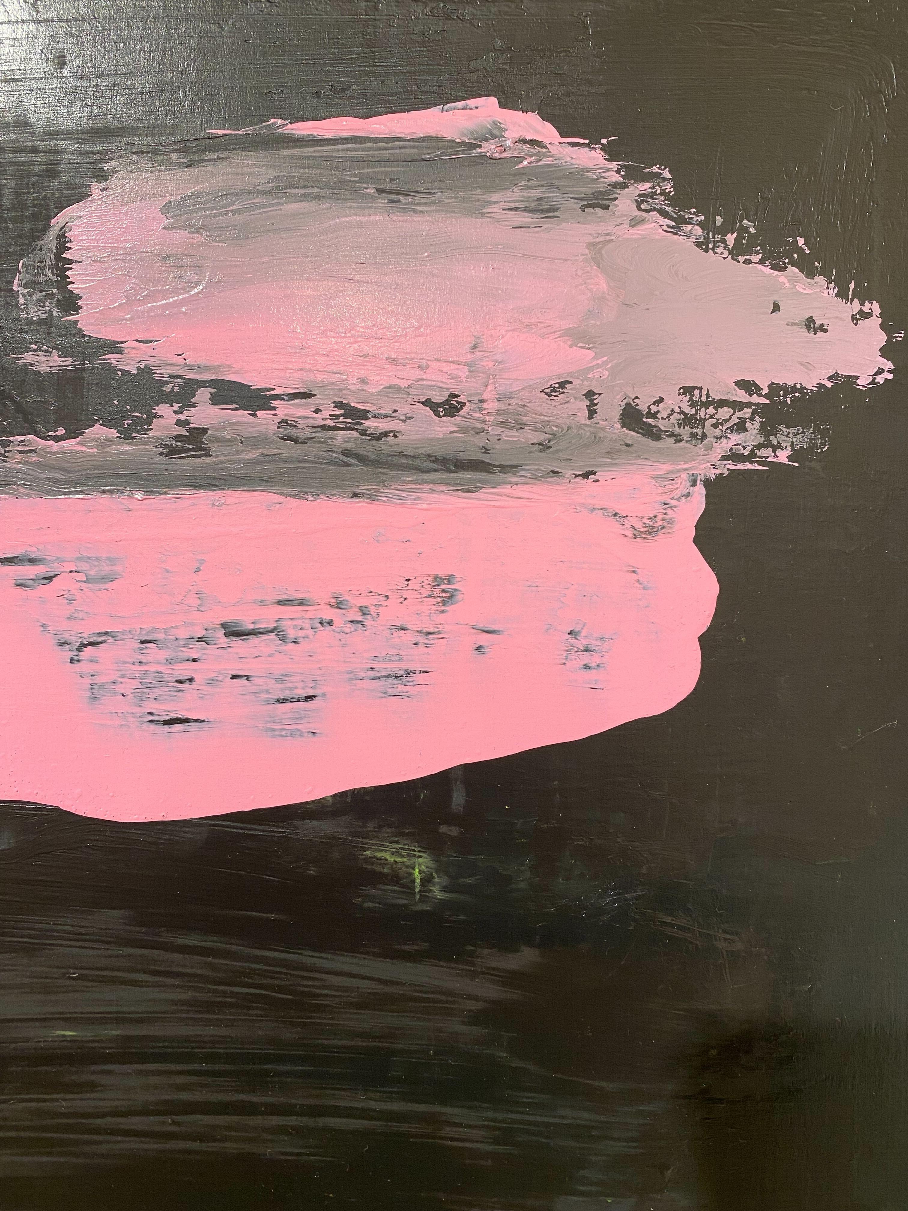 Visitando Nubes Rosas - Abstract Painting Negro de Rocky Hawkins