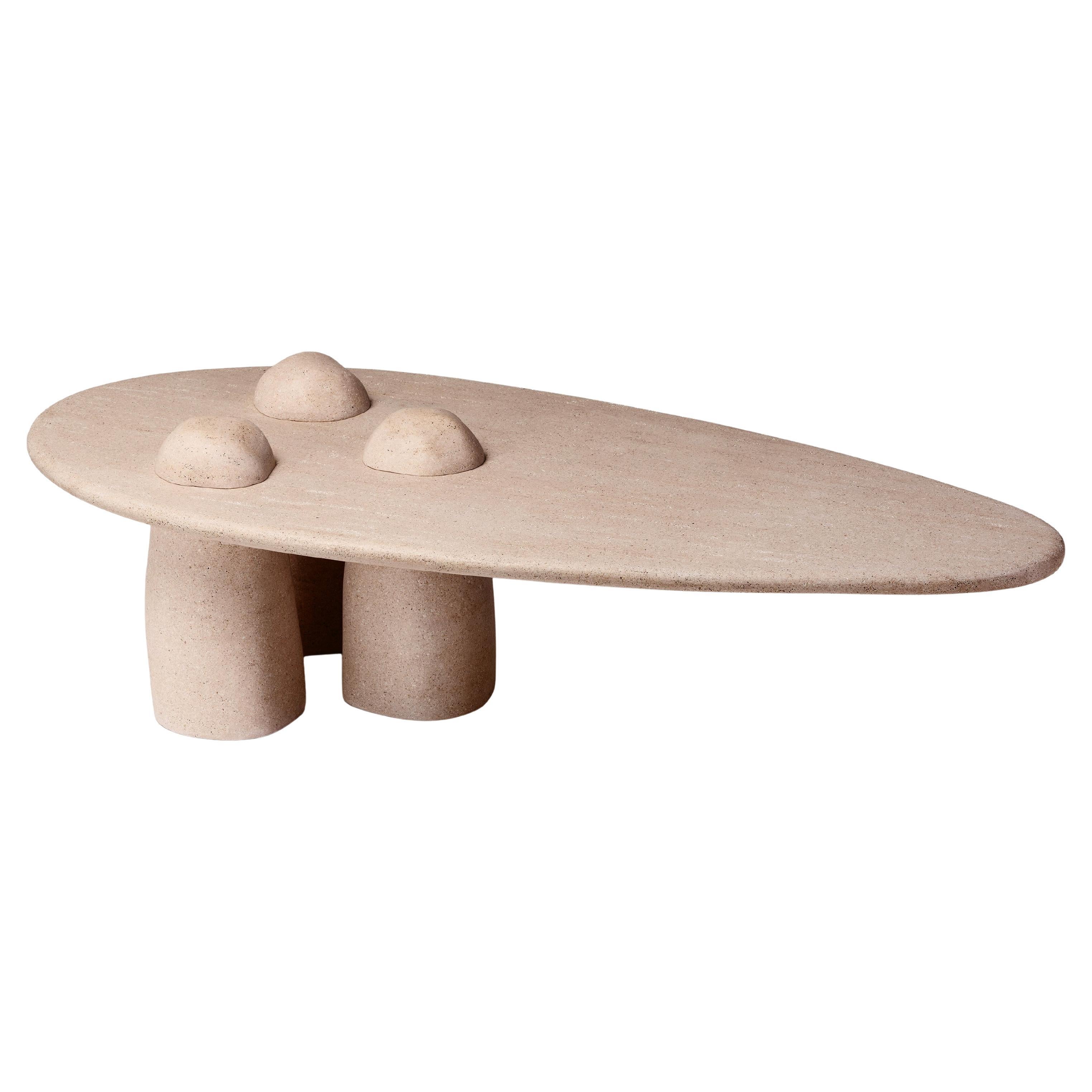 Montage rocheux • Table basse sculpturale en grès par Odditi