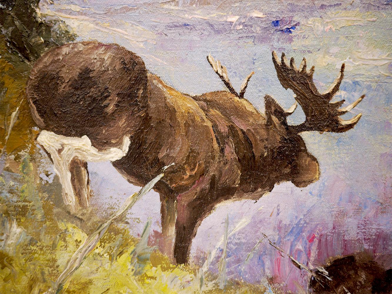 moose oil painting