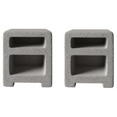 Rocky Nightstand, Grey Cement Texture, Modern Design Customizable