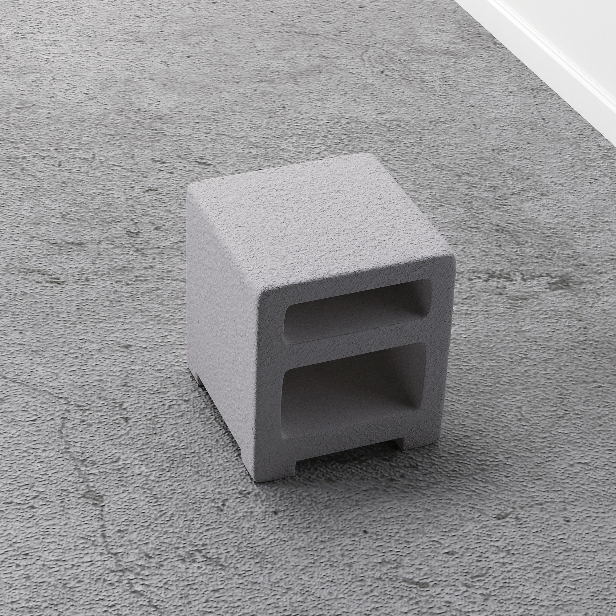 Portuguese Rocky Nightstand in Grey Cement Texture For Sale