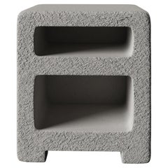Mesilla de noche Rocky en textura cemento gris