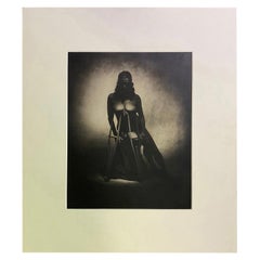 Rocky Schenck Signed Toned Silver Gelatin Photograph Print Nude with Crutches