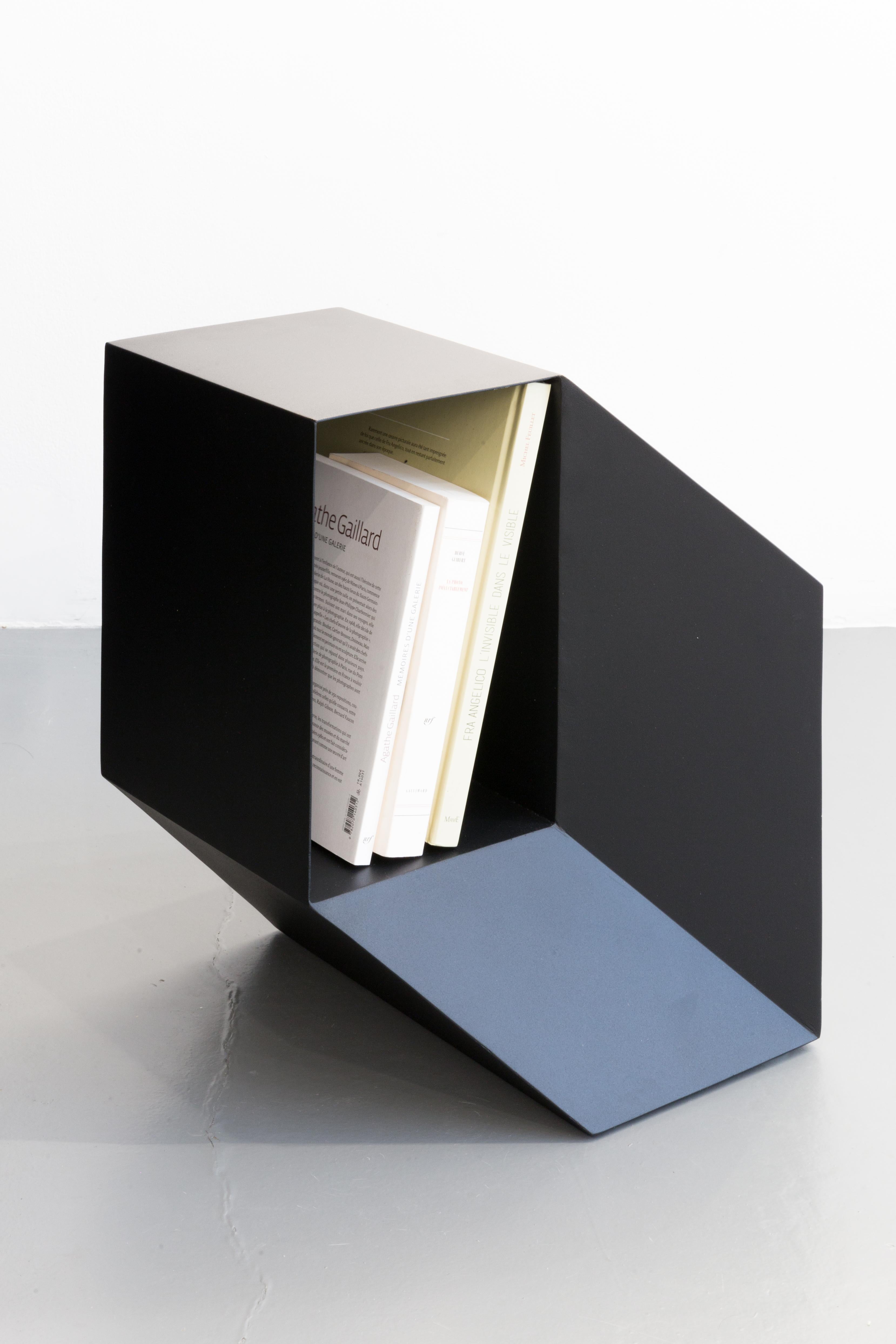 Rocky Side Side Table Painted Metal - Black In New Condition For Sale In Beverly Hills, CA