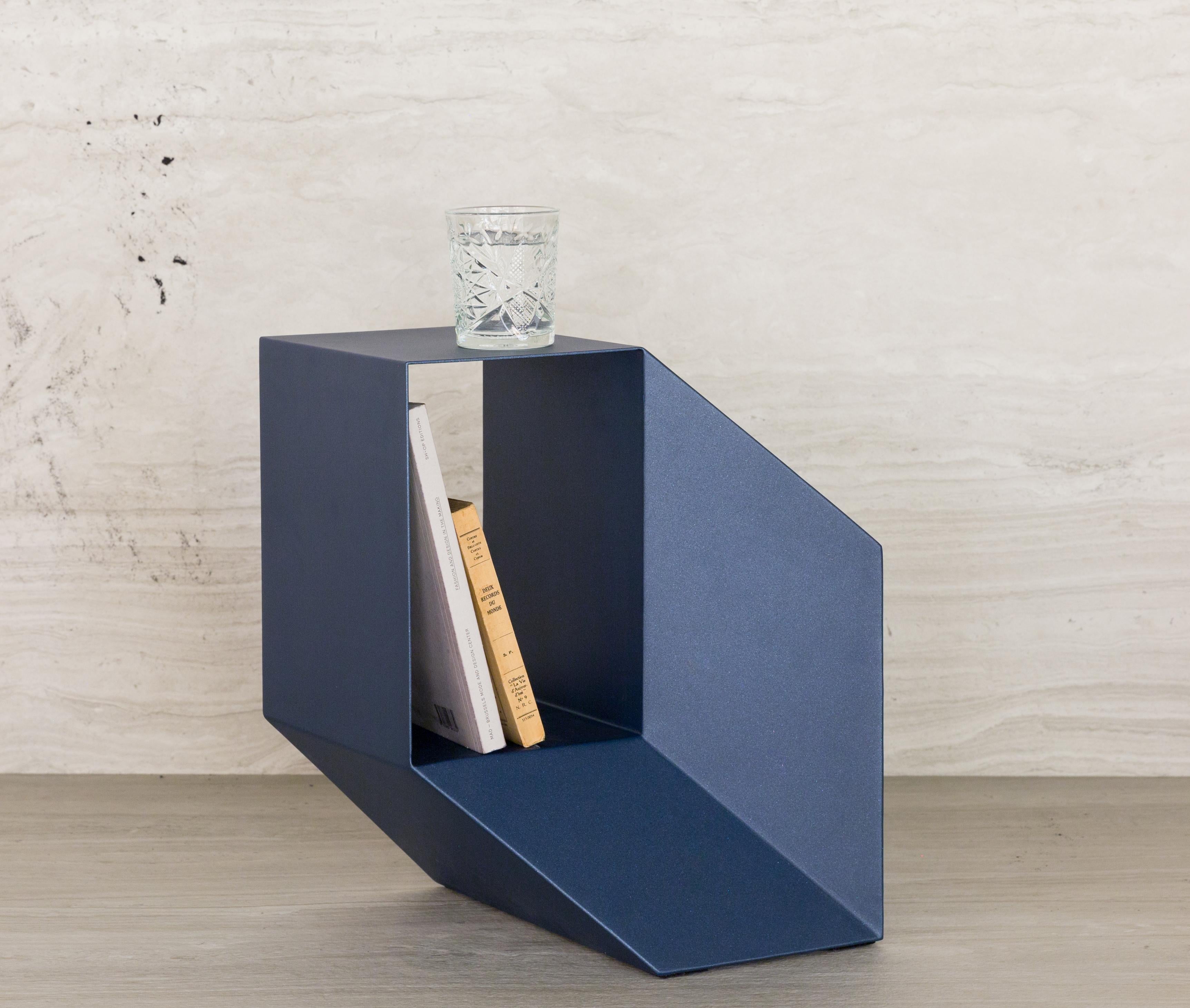 Rocky Side Side Table Painted Metal - Blue For Sale 6