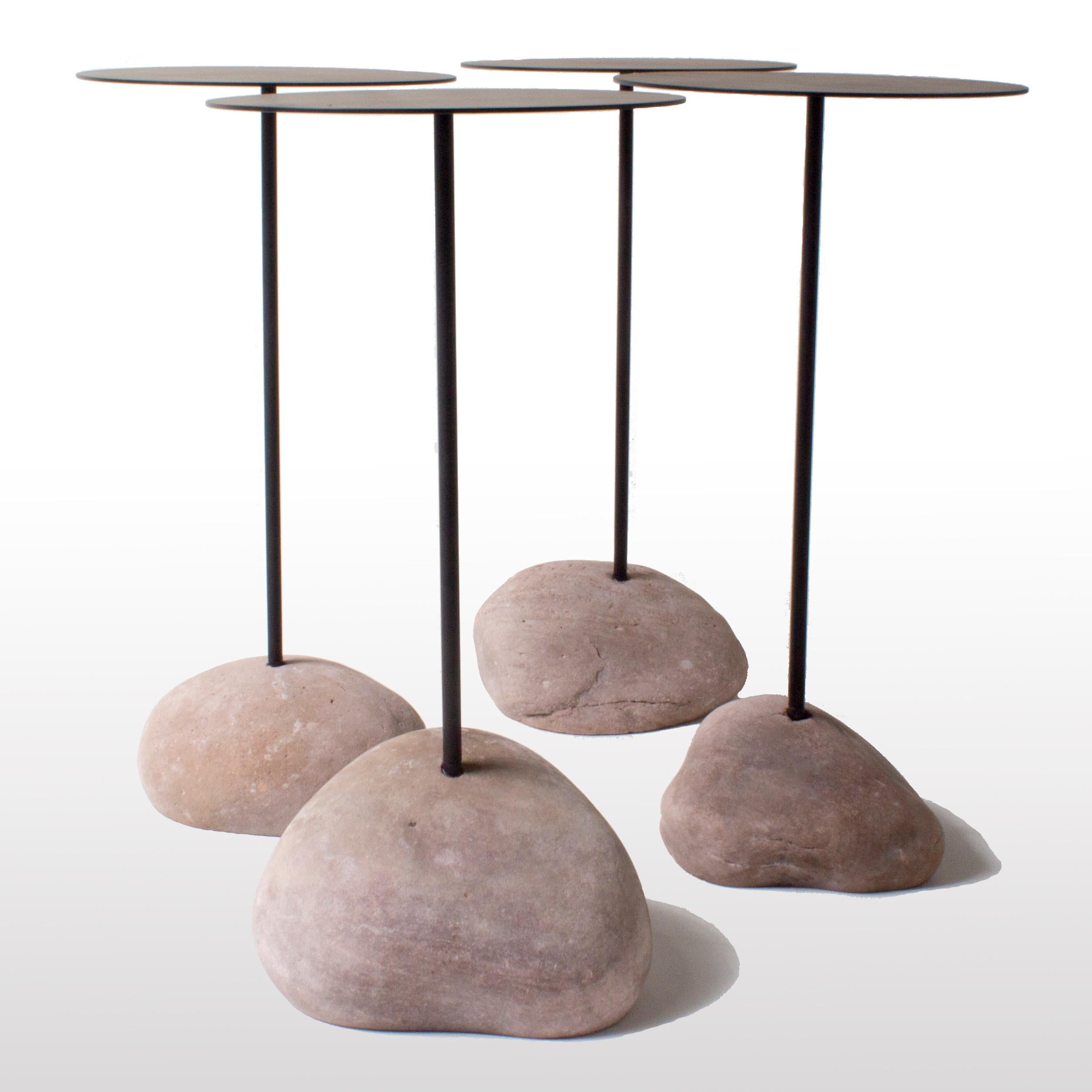 XXIe siècle et contemporain Table d'appoint Rocky Tabloa, intrieur/extrieur plat River Stone en vente
