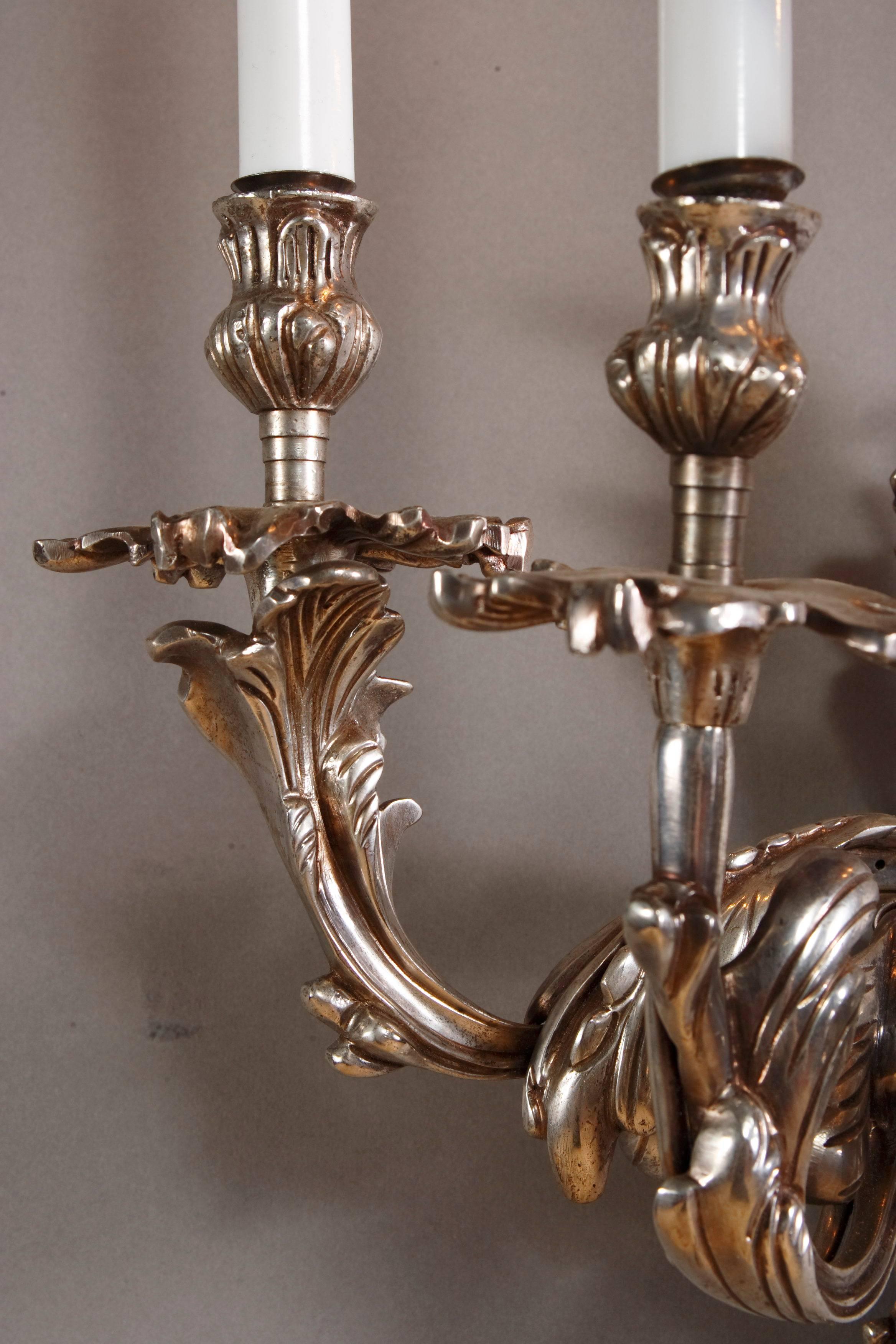 Galvanized Rococo Applique Silvered Bronze