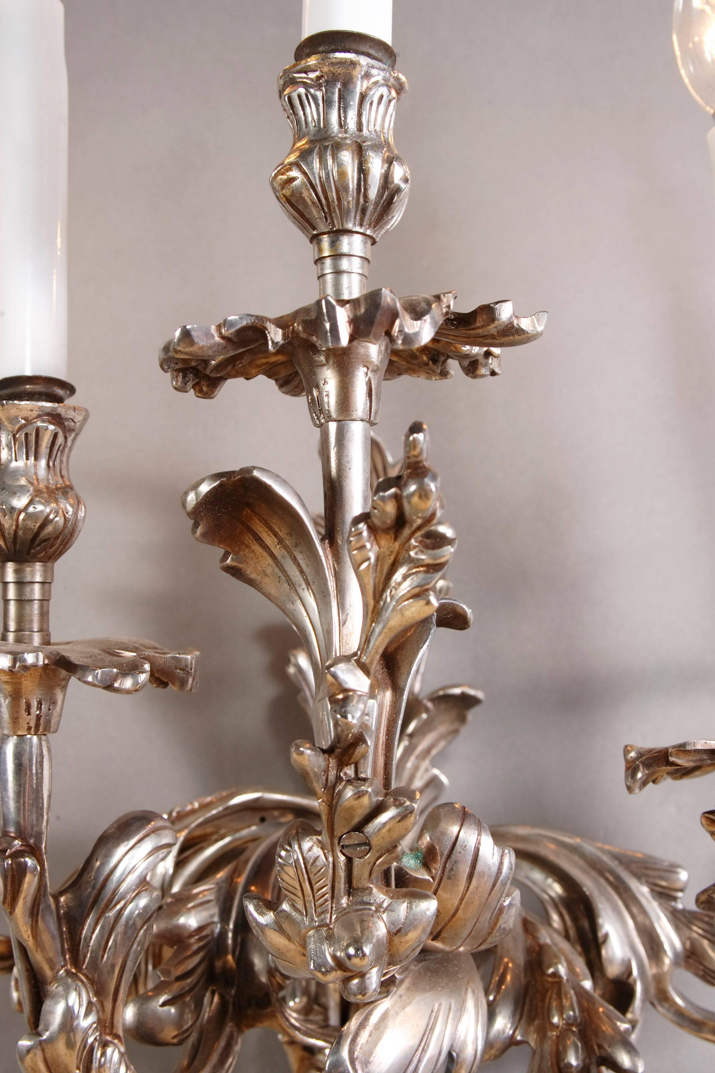 20th Century Rococo Applique Silvered Bronze