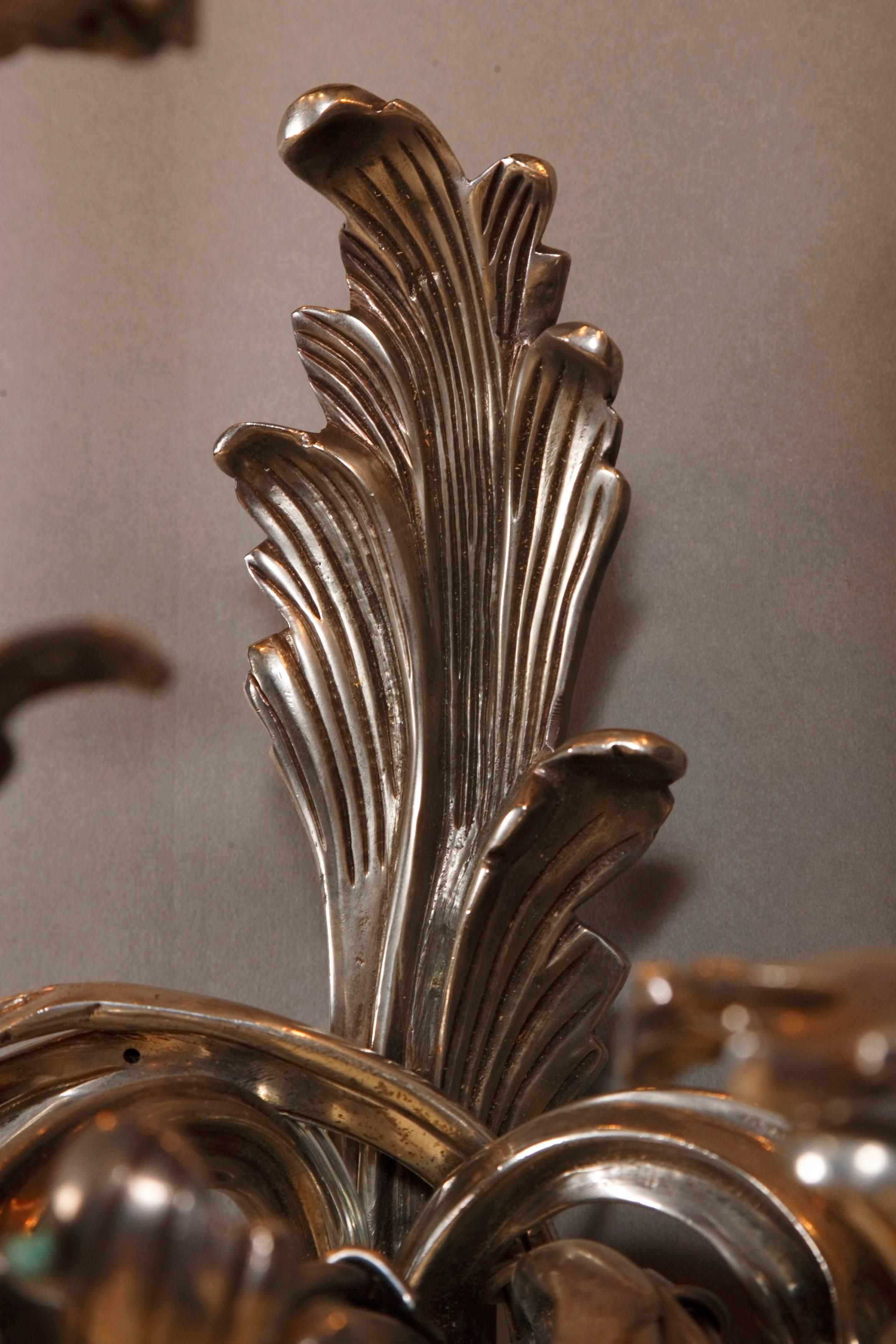 Brass Rococo Applique Silvered Bronze