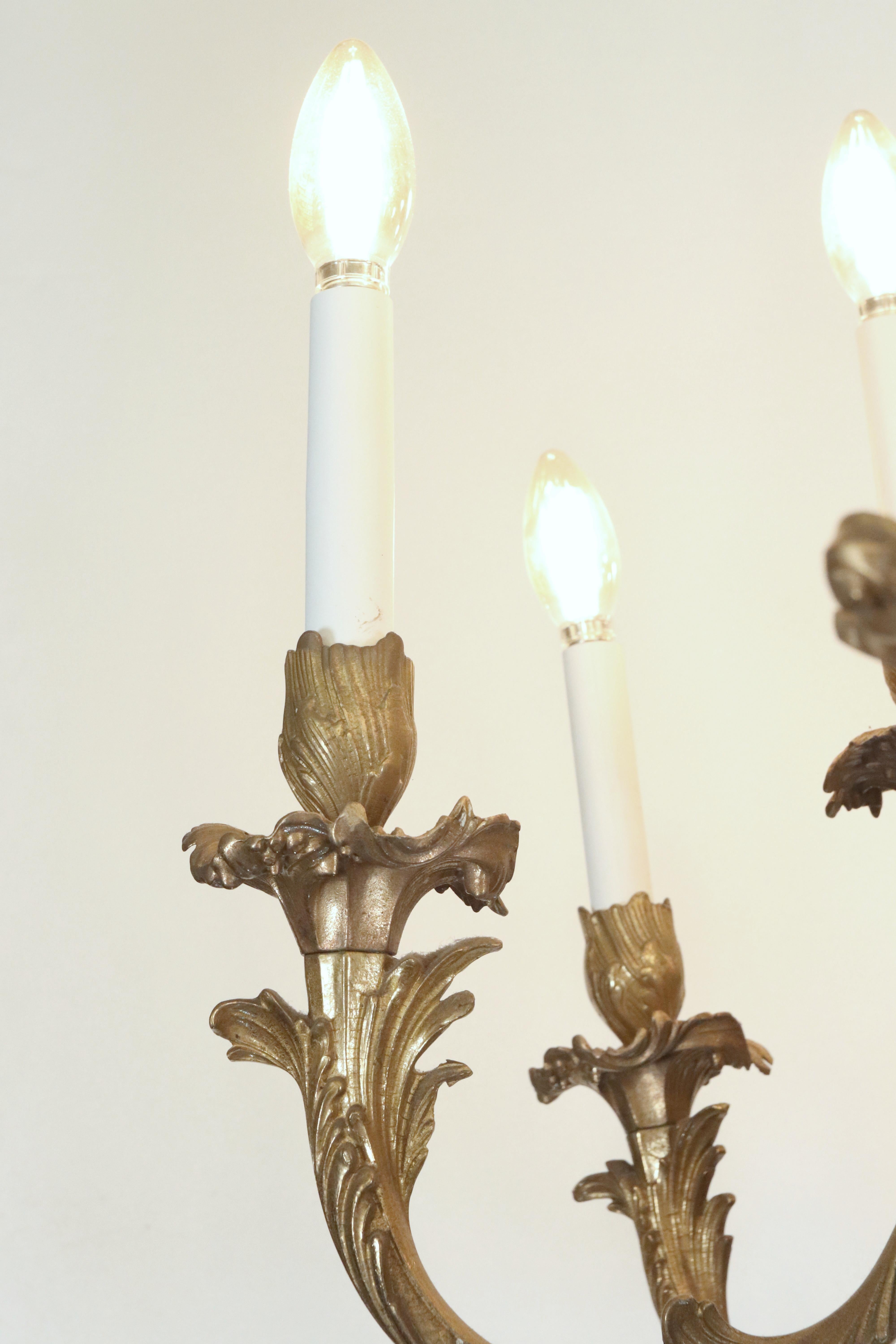 Rococo 12 Arm Bronze Chandelier For Sale 6