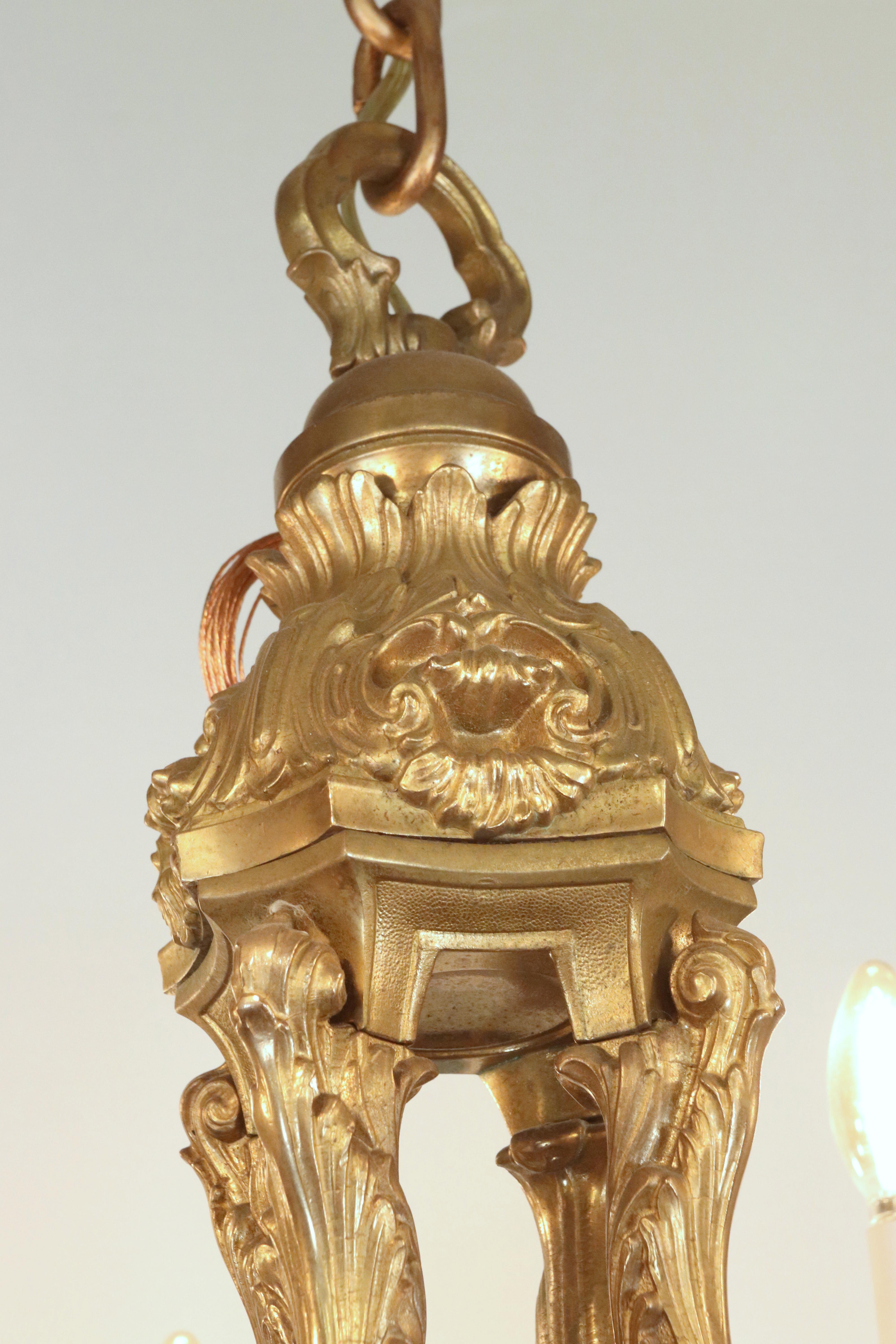 Rococo 12 Arm Bronze Chandelier For Sale 9
