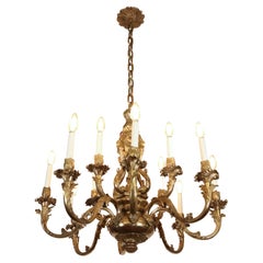 Rococo 12 Arm Bronze Chandelier