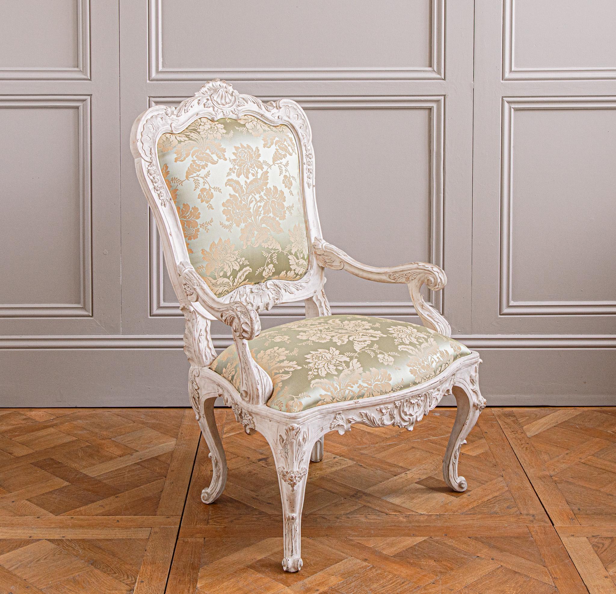 British Rococo 18th Century Style Venetian Armchair made by La Maison London For Sale