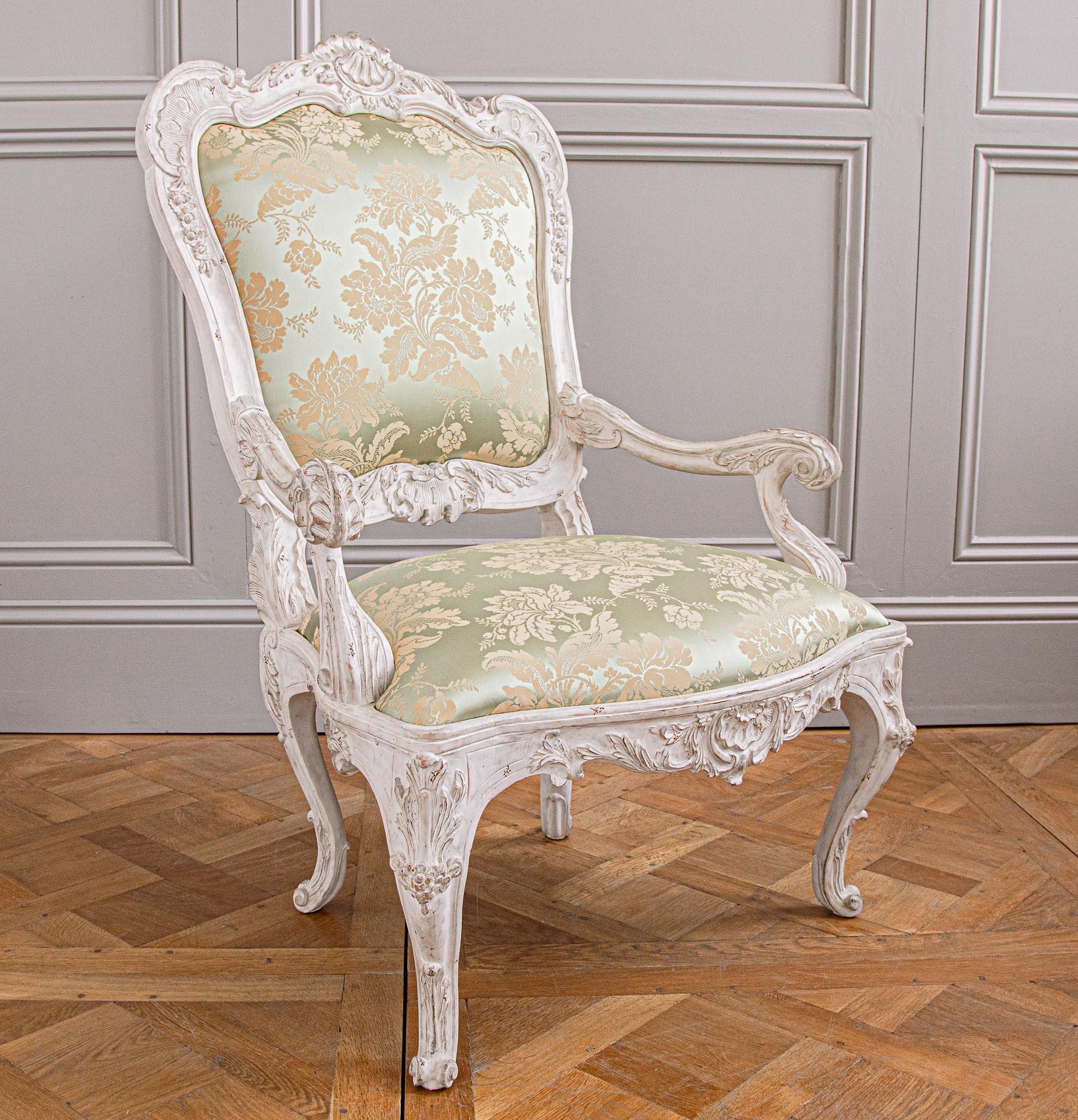 Contemporary Rococo 18th Century Style Venetian Armchair made by La Maison London For Sale