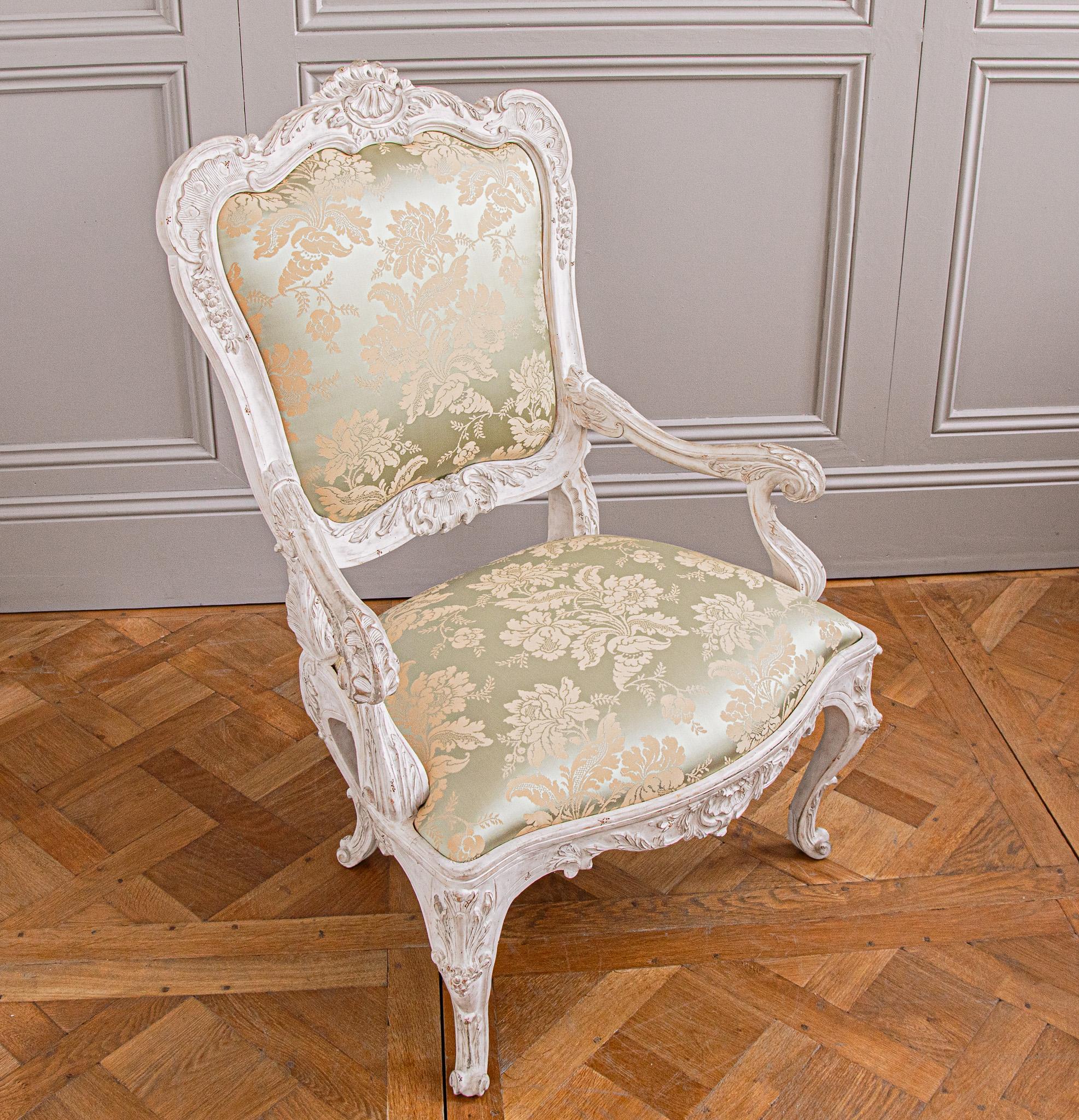 Upholstery Rococo 18th Century Style Venetian Armchair made by La Maison London For Sale