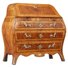 Rococo 18th century Swedish yew and elm bureau desk