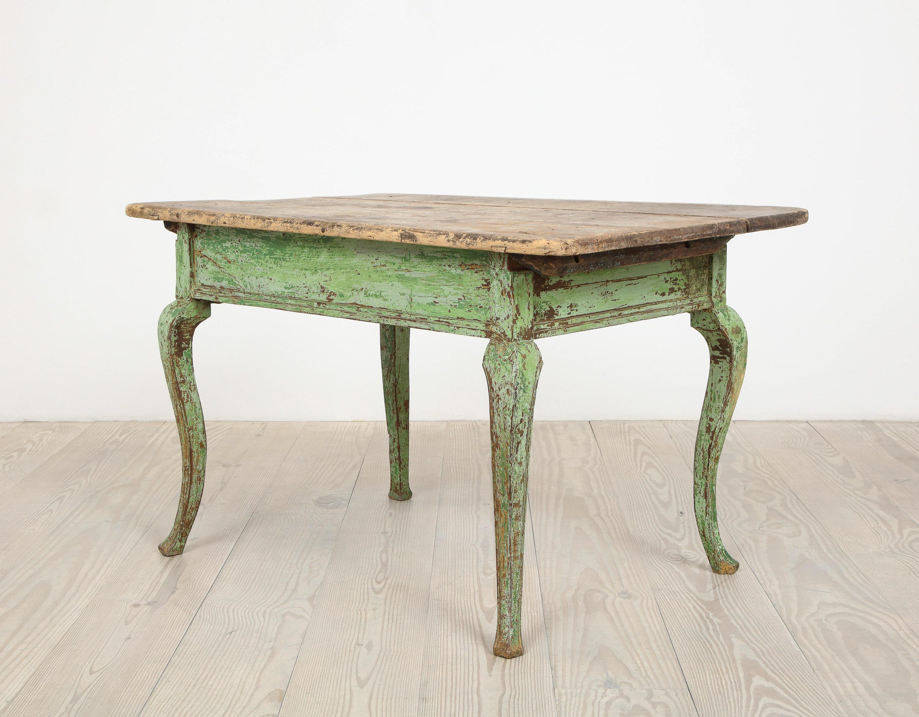 Swedish Rococo 18th Century Writing Table with Drawer, Origin: Sweden, Circa 1760 For Sale