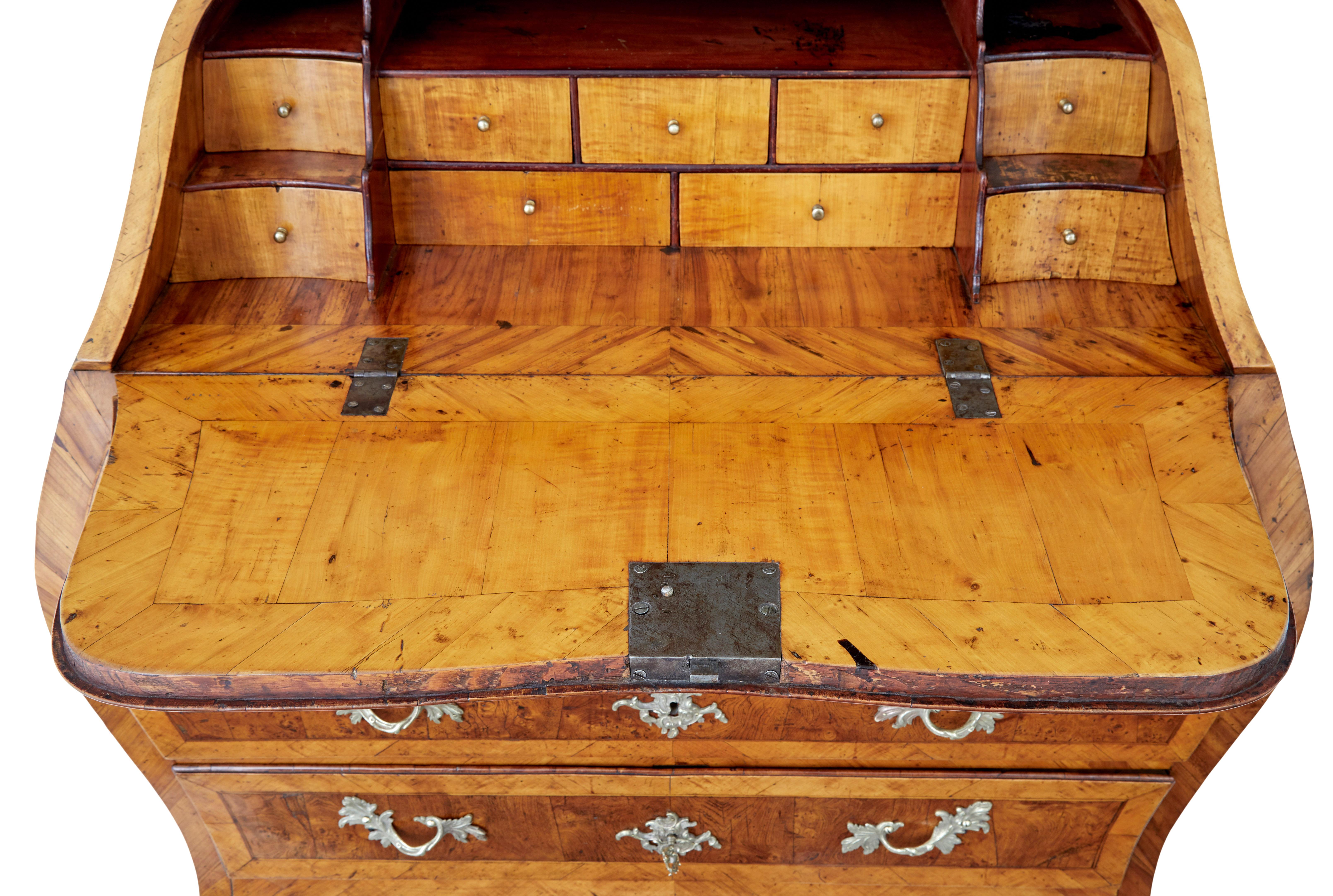 Rococo 18th Century Yew and Elm Bureau Desk For Sale 8