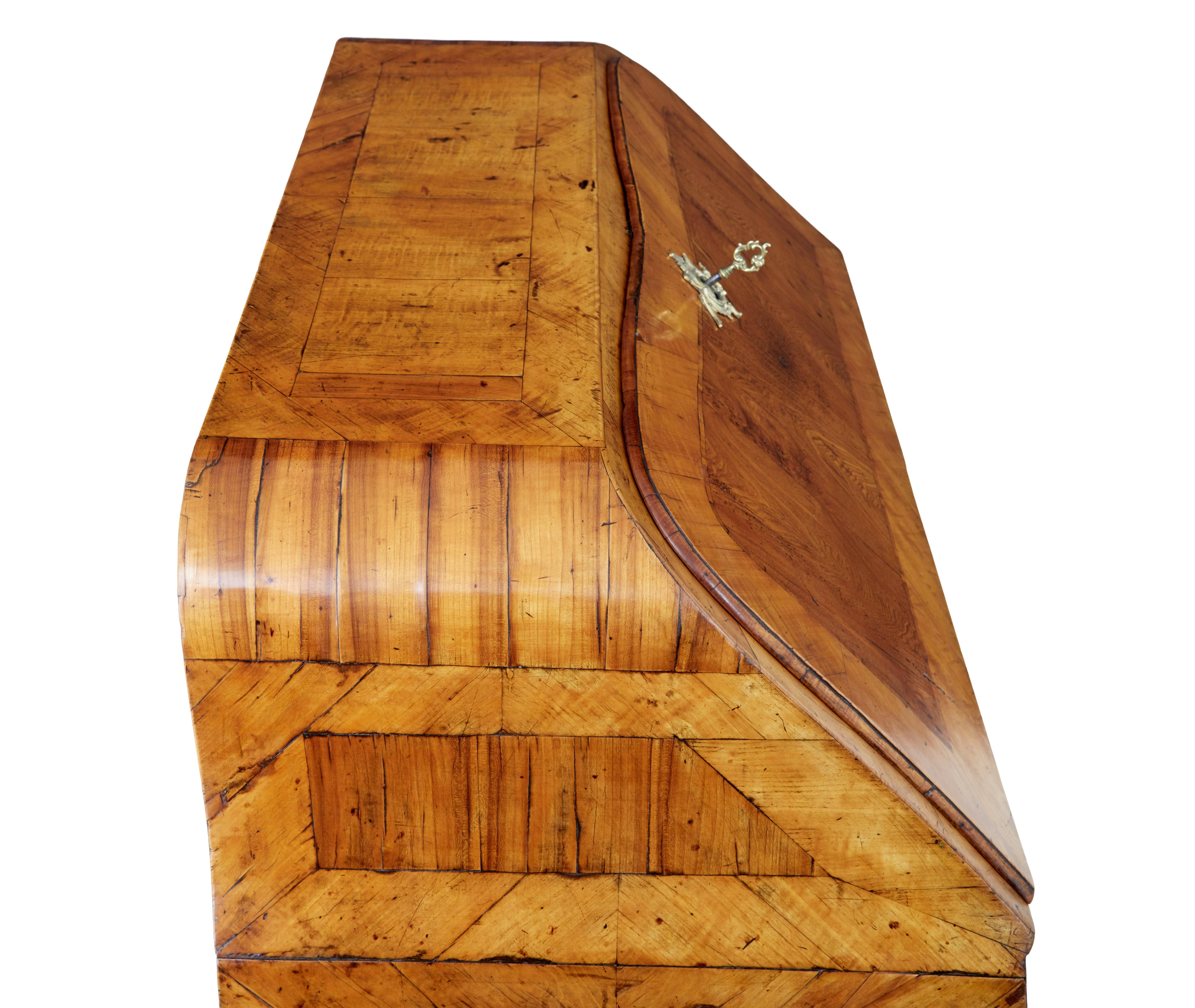 Rococo 18th Century Yew and Elm Bureau Desk For Sale 10