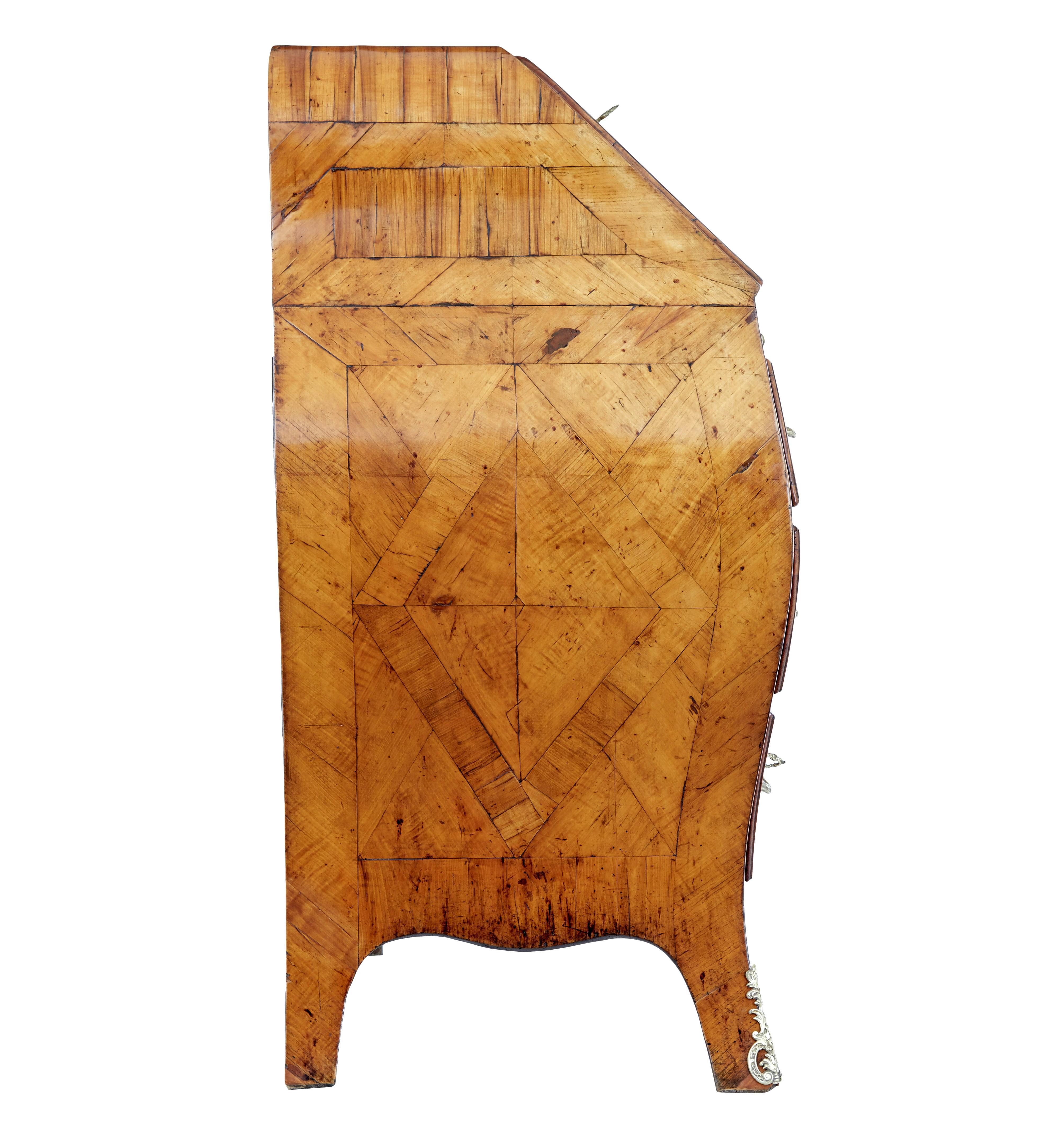 18th Century Rococo 18th century yew and elm bureau desk