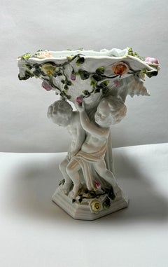 Rococo Antique Germany Plau Schierholz Porcelain figurine central piece