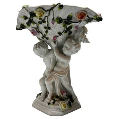 Rococo Antique Germany Plau Schierholz Porcelain figurine central piece
