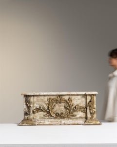 Rococo Architectural Element in Cream Stone & Wood, Early 19th Century