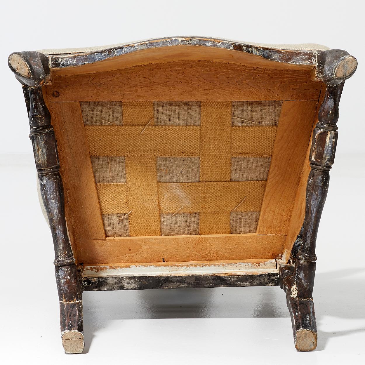 Wood Rococo Armchair from Drottningholm Castle For Sale