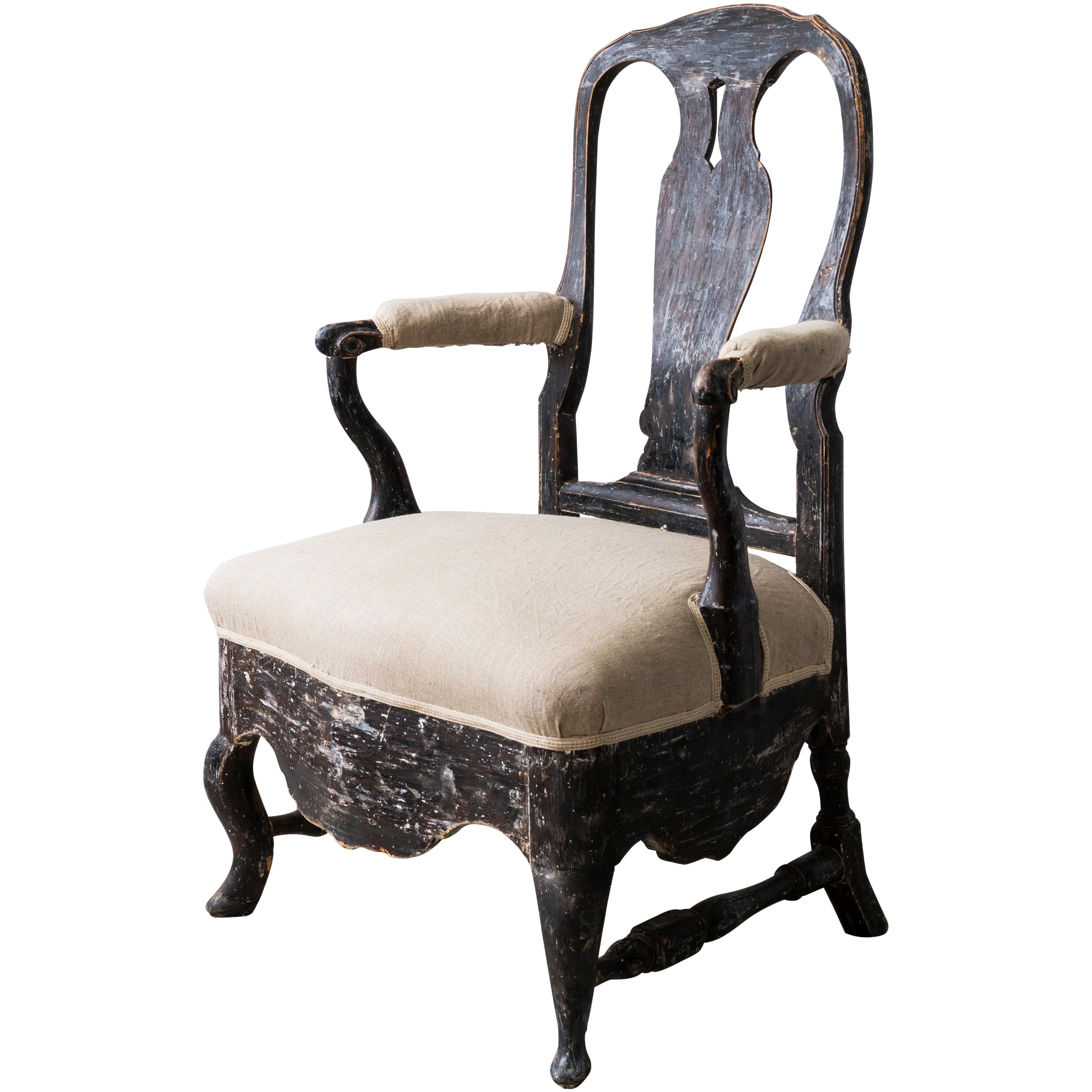 Rococo Armchair from Drottningholm Castle For Sale