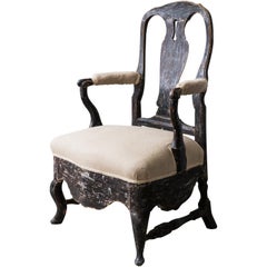 Fauteuil rococo du château de Drottningholm