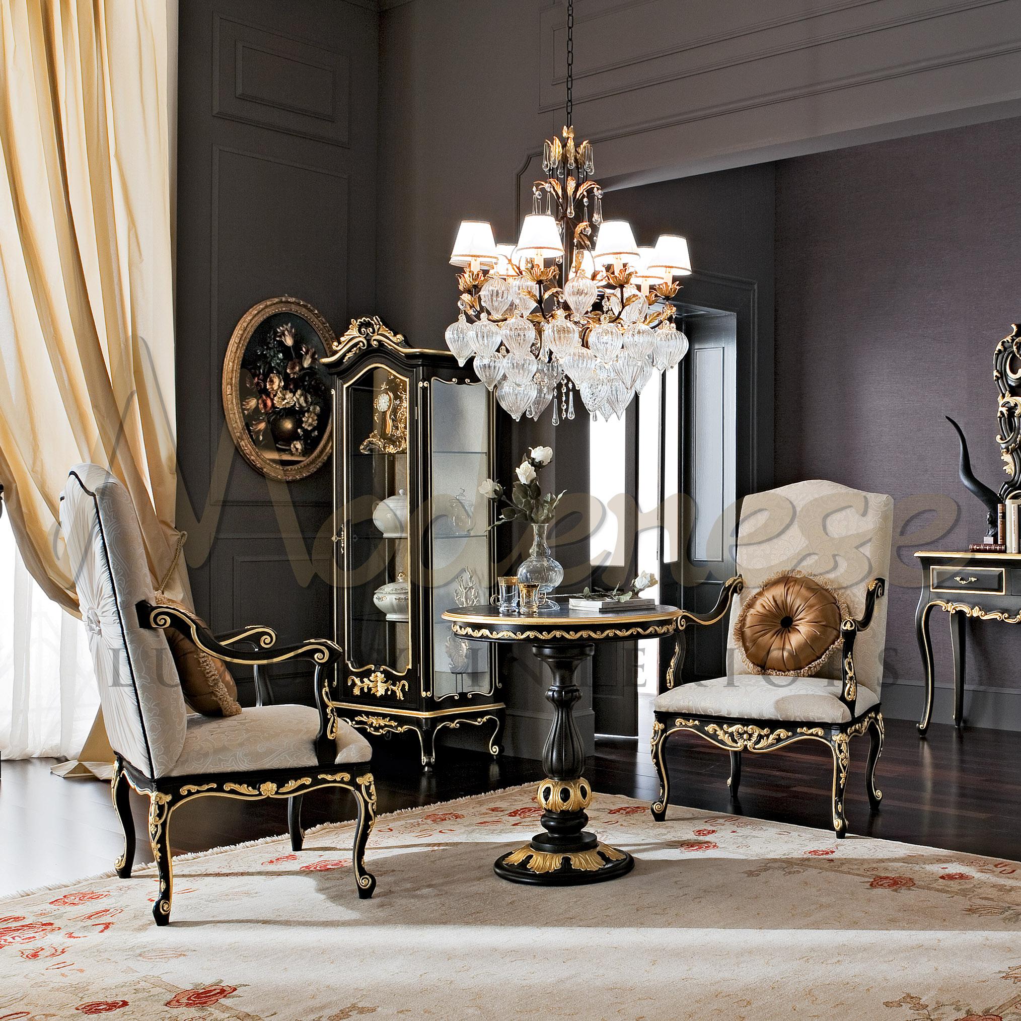 black and gold interiors