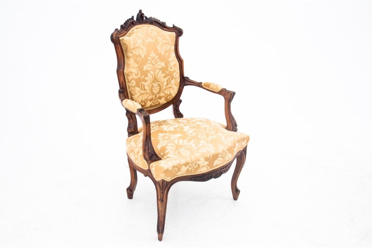 Late 19th Century Rococo Beige Armchair Set, France, circa 1880, After Renovation